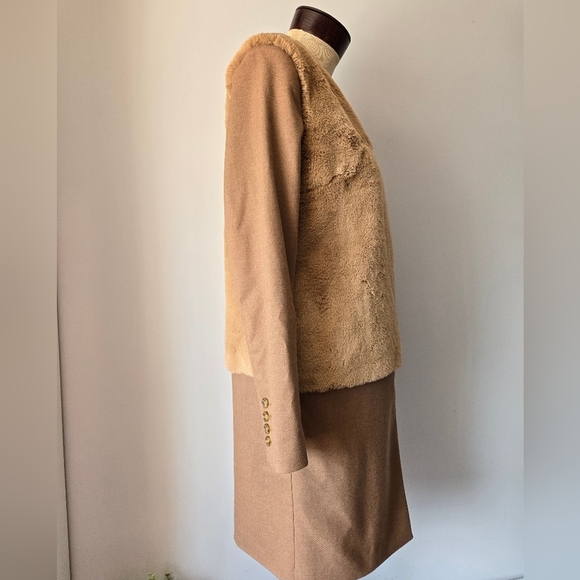 TREASURE & BOND × SOMETHING NAVY coveted Tan Faux Fur Women's Coat. Small - Picture 12 of 14